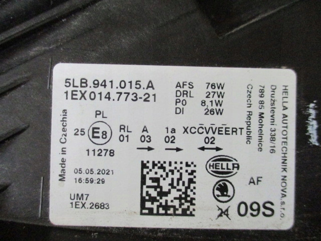 Frontscheinwerfer Skoda Enyaq 5LB941015A Links Scheinwerfer Headlight