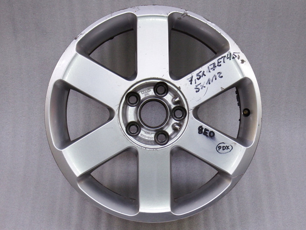 1x Alufelge 17 Zoll 7.5" 5x112 45ET Glanz Silber 8E0601025J Audi A4 B6 B7