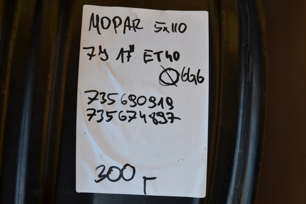 1x Alufelge 17 Zoll 7.0" 5x110 40ET Schwarz 735690919 Fiat 1 Rim Wheel