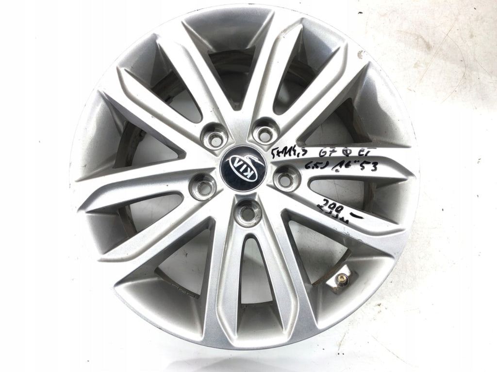 1x Alufelge 16 Zoll 6.5" 5x114.3 53ET Glanz Kia Rim Wheel