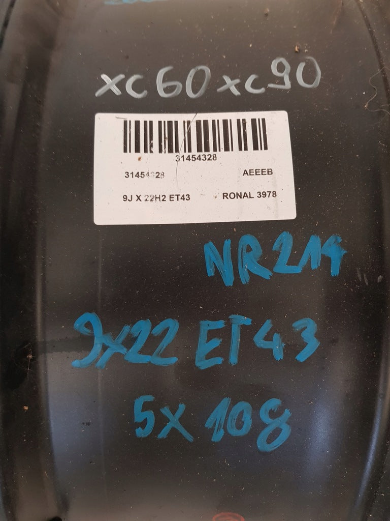 1x Alufelge 22 Zoll 9.0" 5x108 43ET Glanz Graphit 31454328 Volvo Xc90 Xc60 FEL1581378932zt