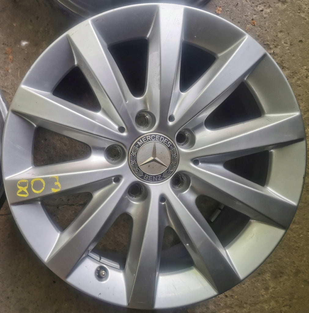 4x Alufelge 16 Zoll 6.5" 5x112 49ET Glanz Silber A2464010500 Mercedes-Benz FEL3219803090zl