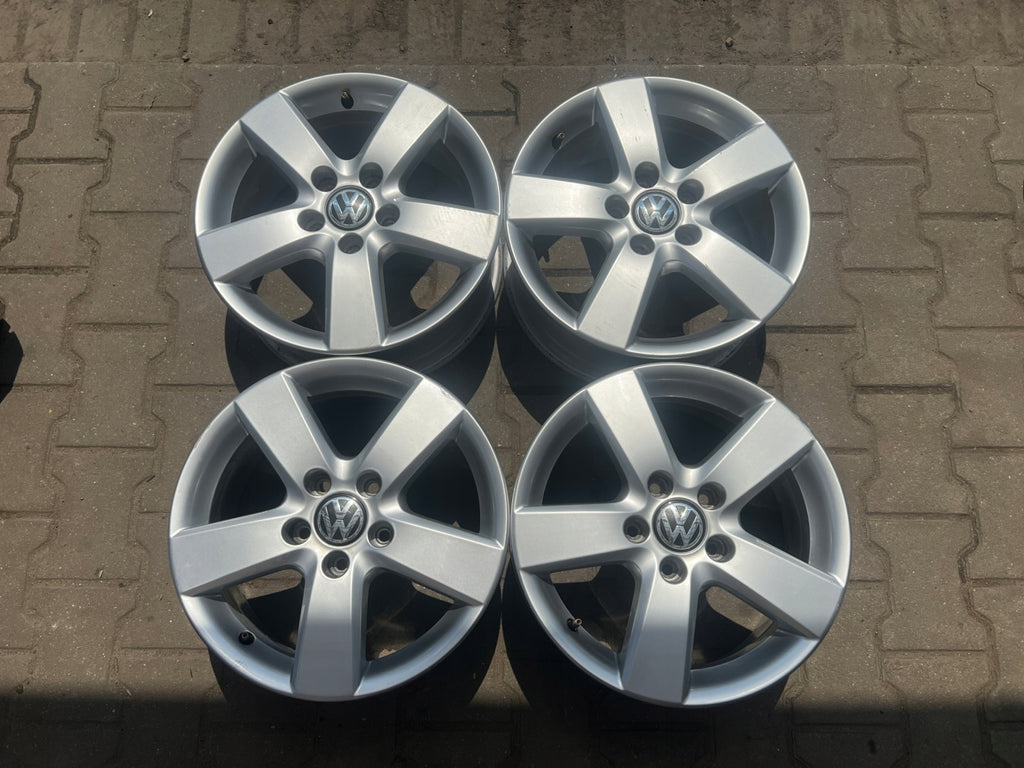 4x Alufelge 16 Zoll 6.5" 5x112 Glanz Silber 1T0601025M VW Touran Rim Wheel FEL9842010666vj