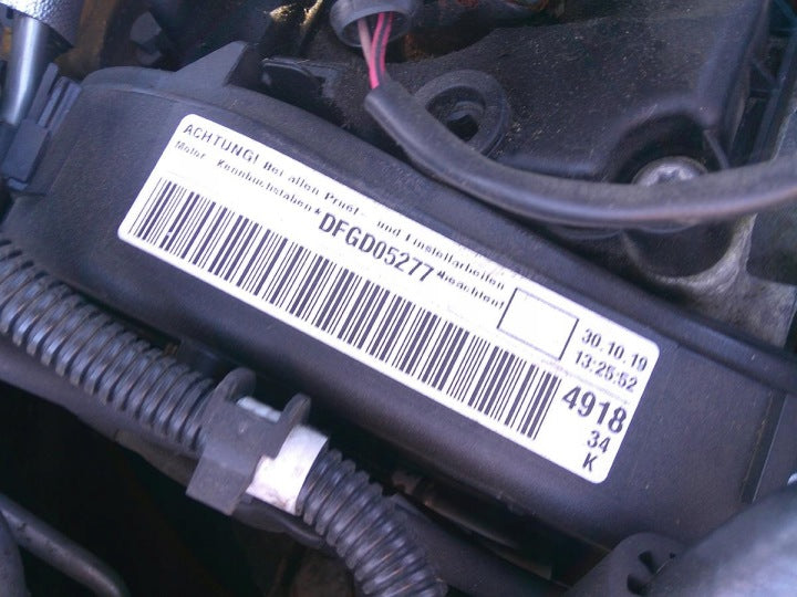 Motor VW Golf III DFG 1.9 TDI 90PS 66kW 75TKm 2019 Diesel Engine Komplett MOT8939509593no