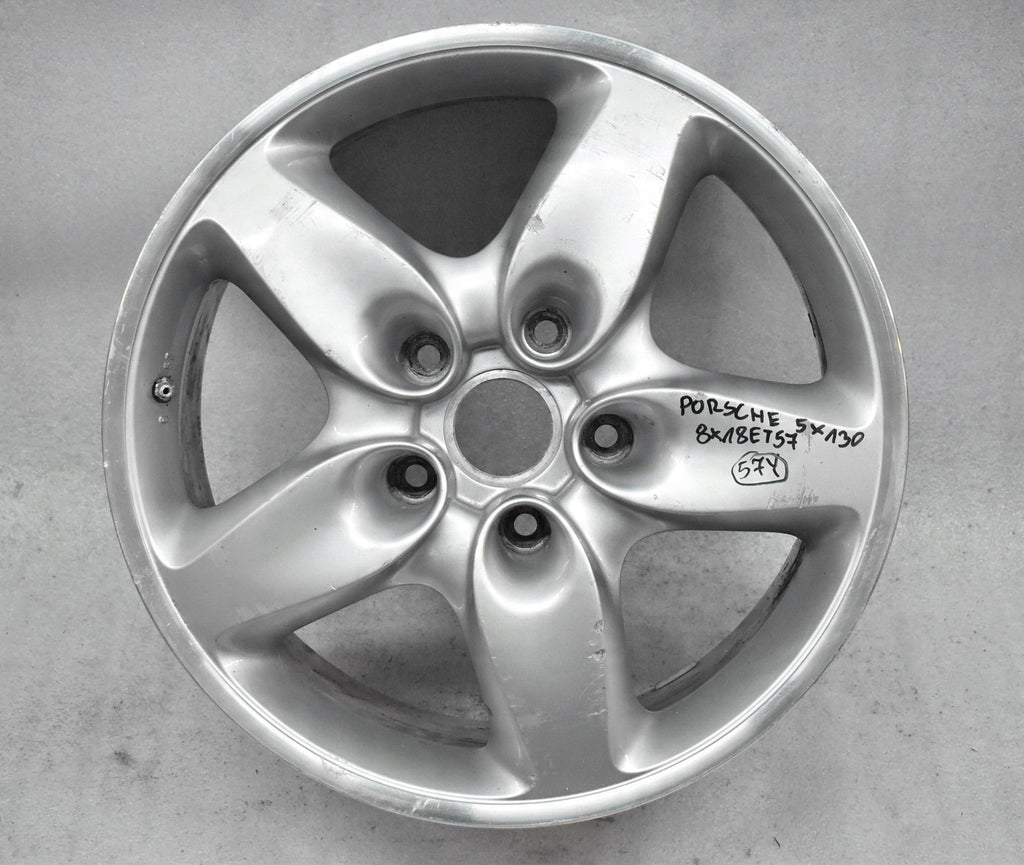1x Alufelge 18 Zoll 8.0" 5x130 57ET Glanz Silber 7L5601025C Porsche Cayenne