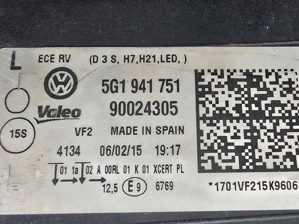 Frontscheinwerfer VW Golf VII 5g1 5G1941751 Bi-Xenon Links Headlight SCH5460828717dp