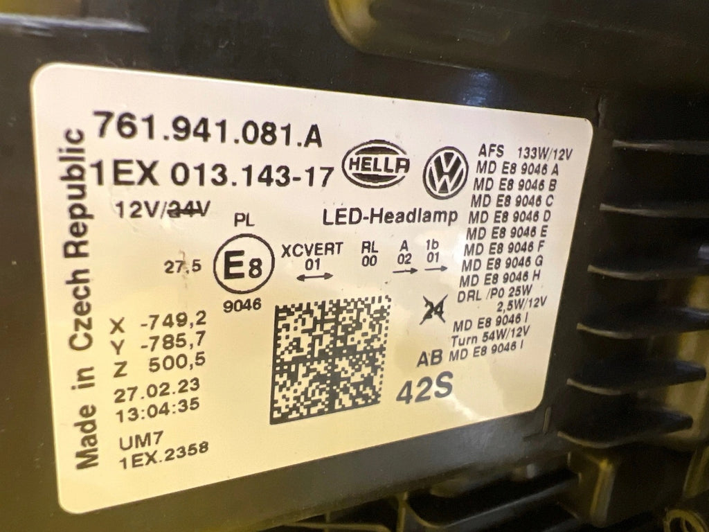 Frontscheinwerfer VW Touareg 761941081A LED Links Scheinwerfer Headlight