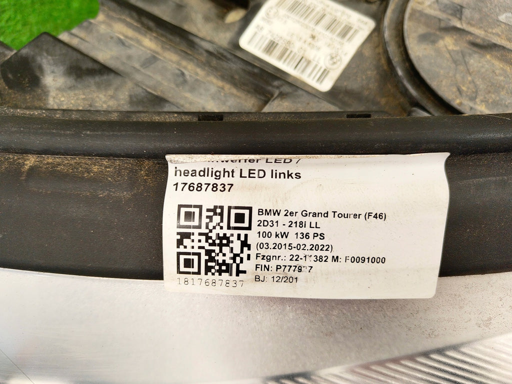 Frontscheinwerfer BMW 2 F46 7422580 7422579 Full LED Rechts oder Links SCH2630278859le