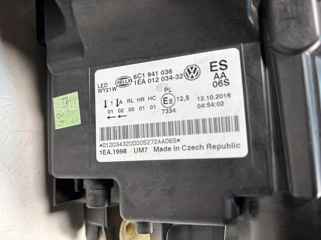 Frontscheinwerfer VW Polo 6c1 6C1941036 Full LED Rechts Scheinwerfer Headlight