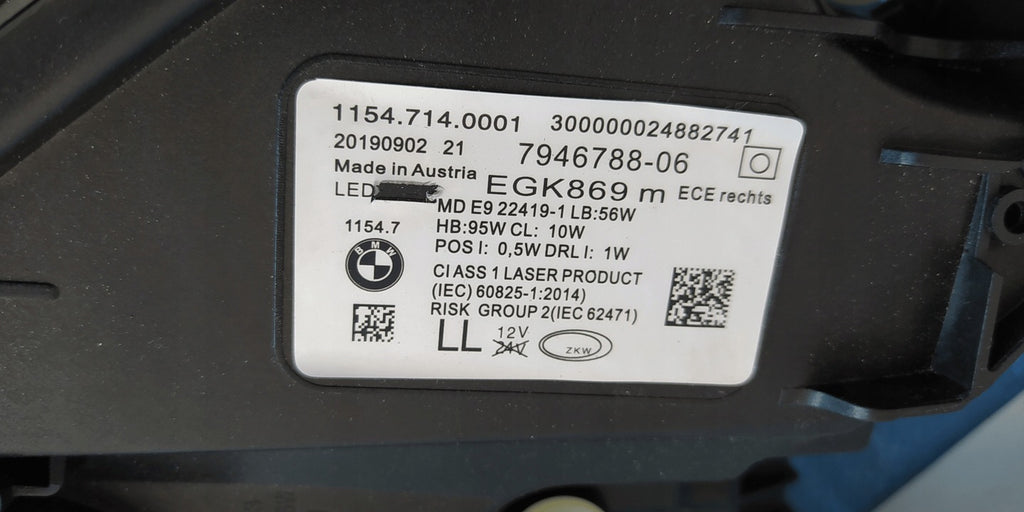 Frontscheinwerfer BMW 7 G11 G12 7946788 Laser Rechts Scheinwerfer Headlight SCH4934315479cn