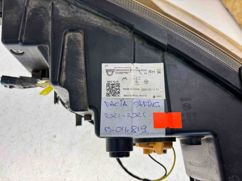 Frontscheinwerfer Dacia Spring 266008993R Full LED Rechts Scheinwerfer Headlight