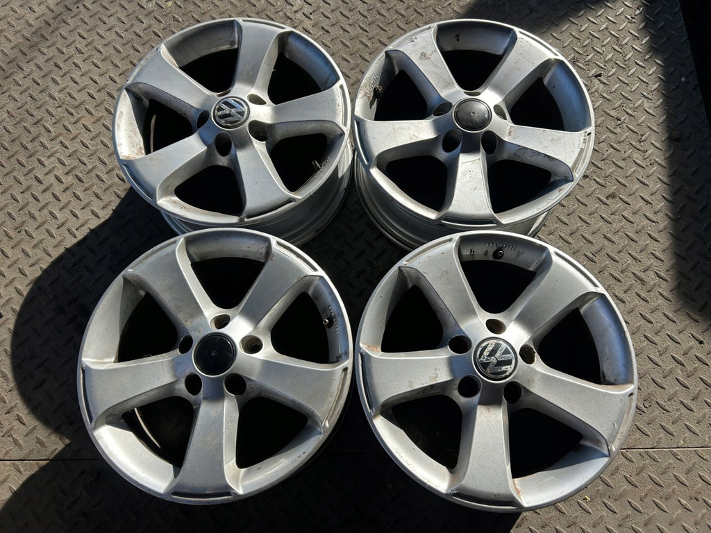 4x Alufelge 16 Zoll 6.5" 5x112 42ET Glanz Silber 3C1071496B VW Rim Wheel FEL2422281939sc