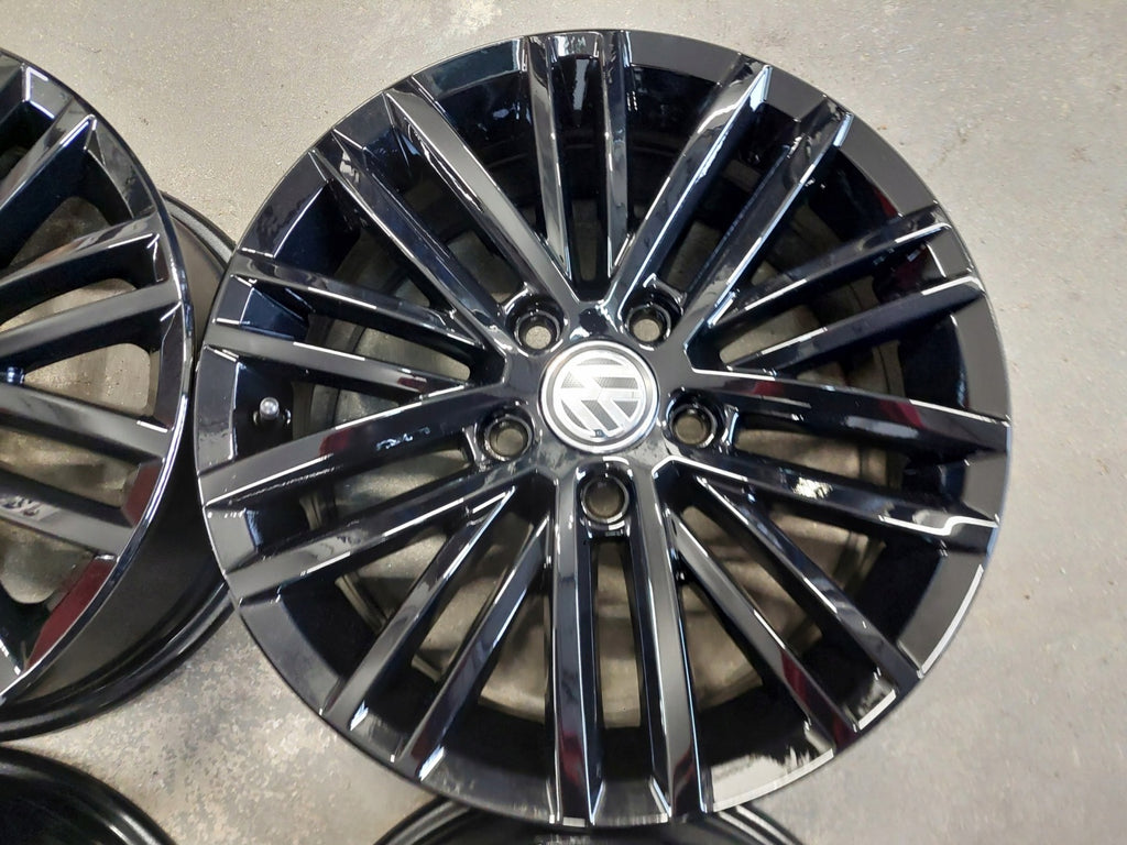 4x Alufelge 16 Zoll 6.5" 5x112 46ET Glanz Schwarz 5G0601025AT VW I Rim Wheel FEL6054322296yj
