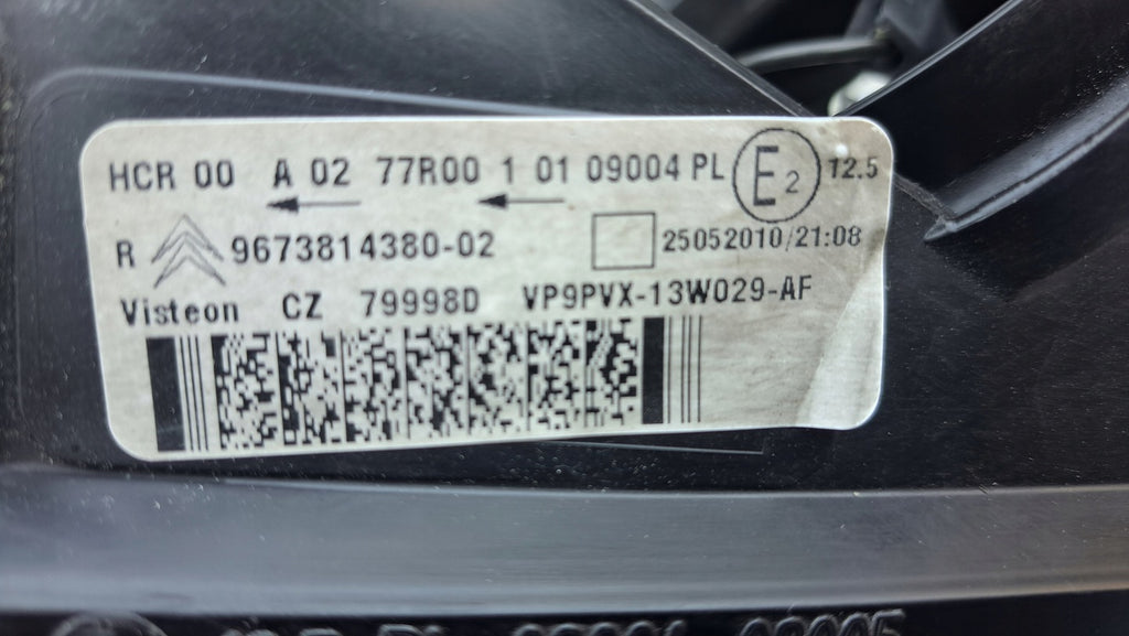 Frontscheinwerfer Citroën C3 9673814380-02 Rechts Scheinwerfer Headlight
