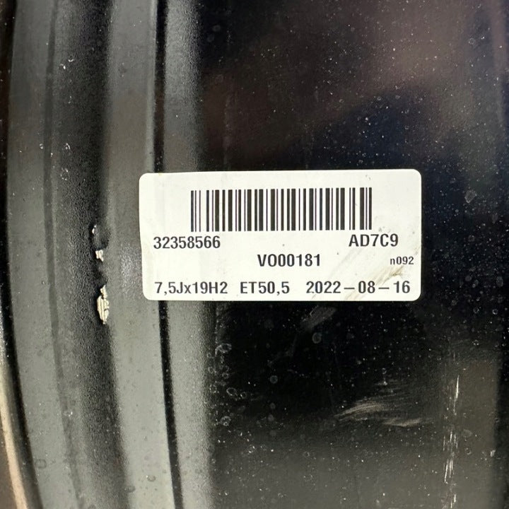 1x Alufelge 19 Zoll 7.5" 5x108 50 5ET Glanz Schwarz 32358566 Volvo Xc60 FEL9712224033dq