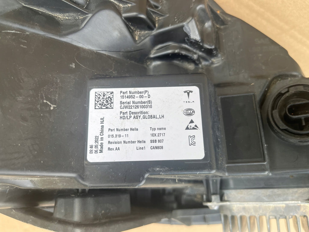 Frontscheinwerfer Tesla 3 1514952-00-D Links Scheinwerfer Headlight