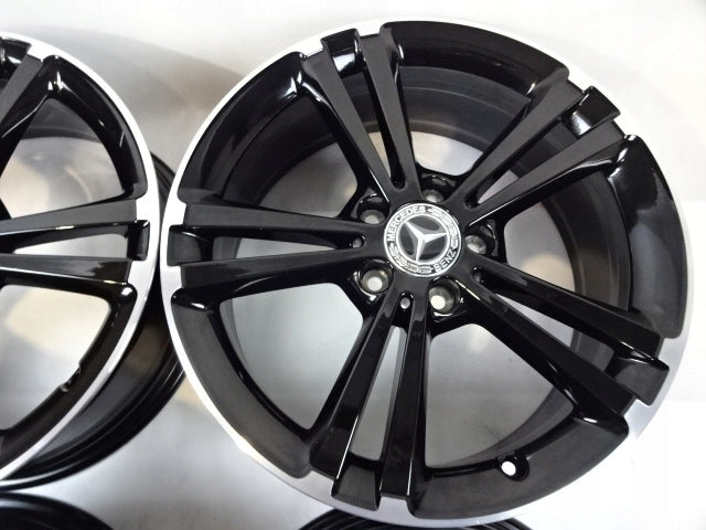 4x Alufelge 18 Zoll 7.5" 5x112 49ET Glanz Schwarz A1774011300 Mercedes-Benz W177