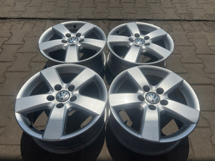 4x Alufelge 16 Zoll 6.5" 5x112 Glanz Silber 1T0601025M VW Touran Rim Wheel FEL9842010666vj