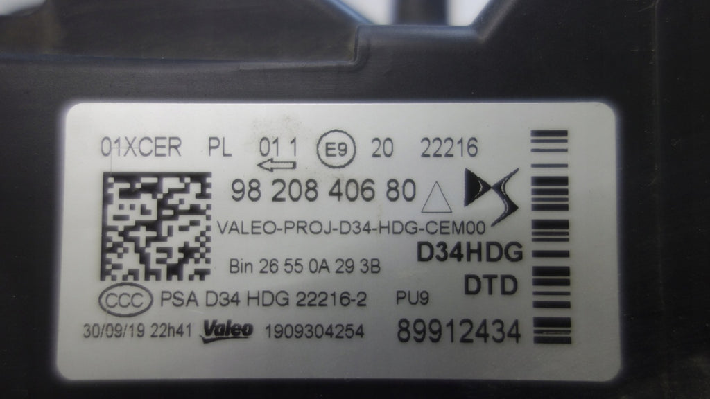 Frontscheinwerfer Citroën Ds3 Ds Crossback 3 9820840680 LED Rechts Headlight