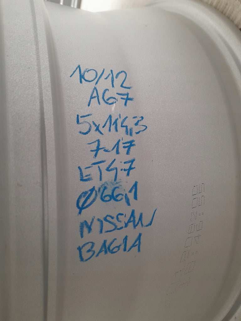 1x Alufelge 17 Zoll 7.0" 5x114.3 47ET Glanz Silber Nissan I Rim Wheel FEL4690357436lt