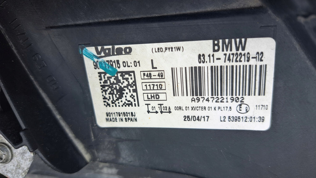 Frontscheinwerfer BMW X1 F48 7472219-02 Full LED Links Scheinwerfer Headlight SCH7586597695ul