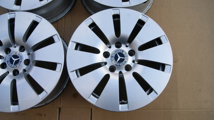 4x Alufelge 16 Zoll 6.5" 5x112 36ET Glanz Silber A2054010100 Mercedes-Benz FEL8452350323jm