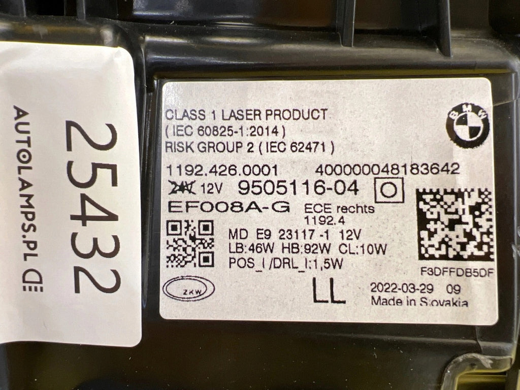 Frontscheinwerfer BMW 4 G22 G82 G23 G26 9505116-04 Laser Rechts Headlight SCH5120415672zh
