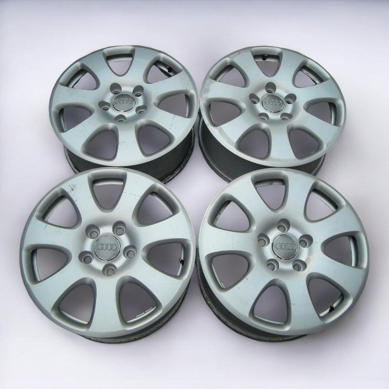 4x Alufelge 18 Zoll 7.5" 5x130 53ET Glanz Silber Audi Rim Wheel