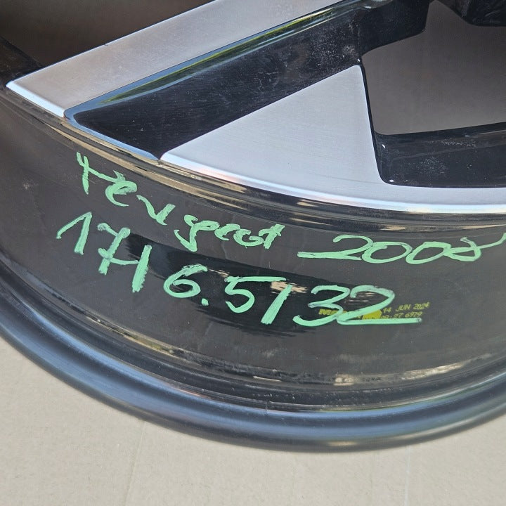1x Alufelge 17 Zoll 6.5" 4x108 32ET Glanz Schwarz 9849269080 Peugeot II 208 FEL5960555271lu