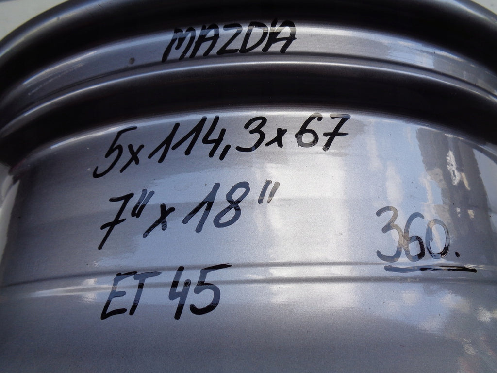 1x Alufelge 18 Zoll 7.0" 5x114.3 45ET Matt Silber 9965787080 Mazda Cx-30