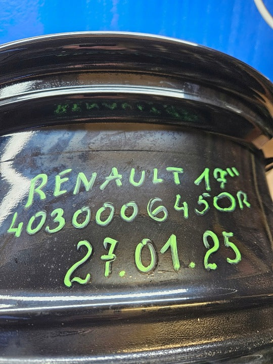 1x Alufelge 17 Zoll 6.0" 4x100 403009307R Renault Rim Wheel FEL3991120207mv