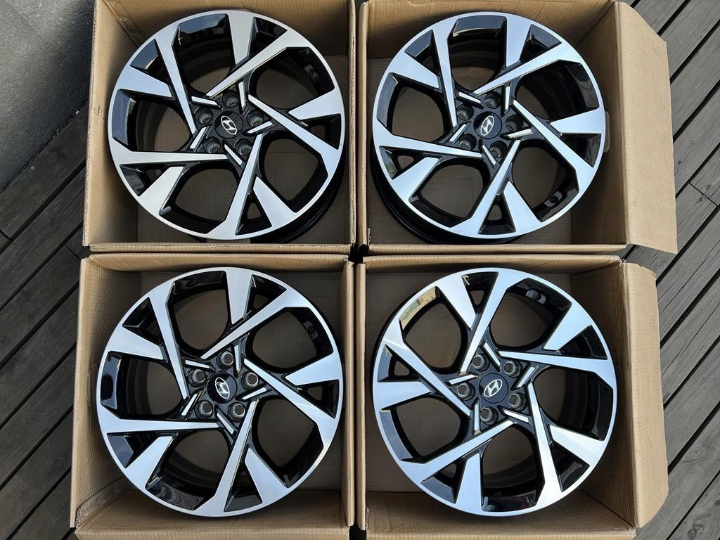 4x Alufelge 18 Zoll 7.5" 5x114.3 52ET Glanz Schwarz 52910-J9800 Hyundai Sonata FEL3533624839ke