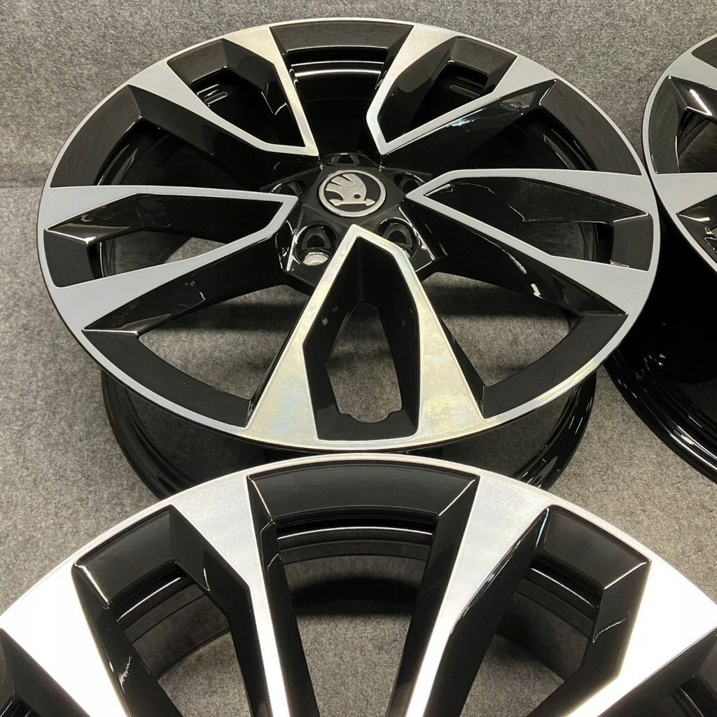 4x Alufelge 18 Zoll 7.0" 5x112 45ET Glanz Schwarz 57A601025AS Skoda Karoq FEL8088326267jr