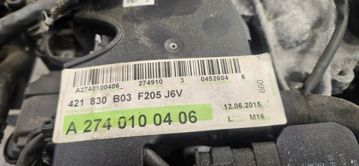 Motor Mercedes-Benz W205 274910 1.6 CGI Benzin Engine Komplett MOT9732752042sj