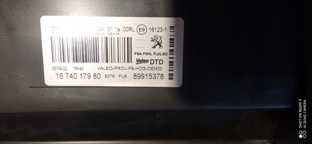 Frontscheinwerfer Peugeot II 89915378 LED Rechts Scheinwerfer Headlight SCH8004909025dg