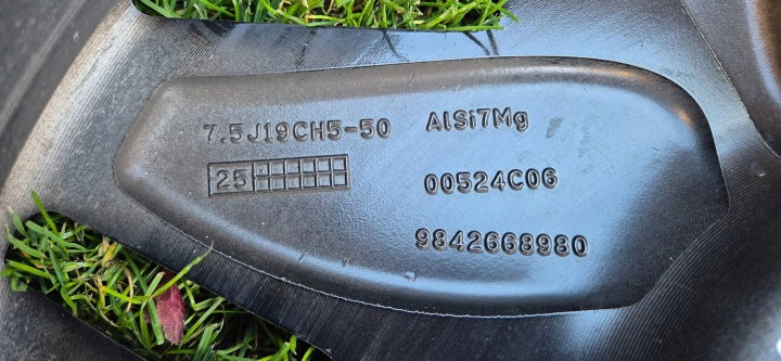 1x Alufelge 19 Zoll 7.5" 5x108 50ET Glanz Schwarz 9842668980 Peugeot Rim Wheel FEL5332116135vy