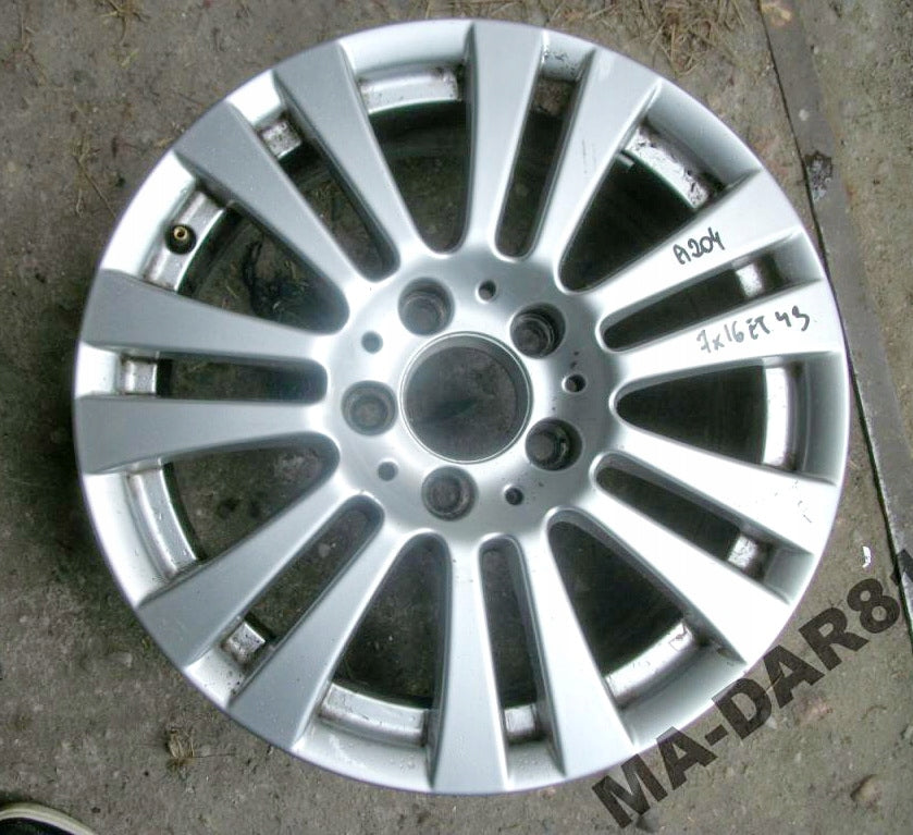 1x Alufelge 16 Zoll 7.0" 5x112 43ET Glanz Silber A2044017102 Mercedes-Benz W204