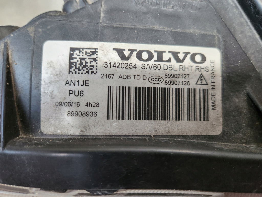 Frontscheinwerfer Volvo S60 V60 31420254 Xenon Rechts Scheinwerfer Headlight SCH2869279599vw