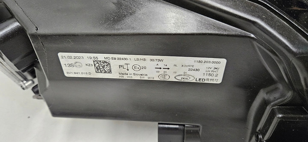 Frontscheinwerfer Skoda Superb III 3V1941015D 3V1941016D Full LED Ein Satz