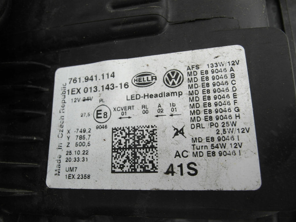 Frontscheinwerfer VW Touareg 761941114 Full LED Rechts Scheinwerfer Headlight