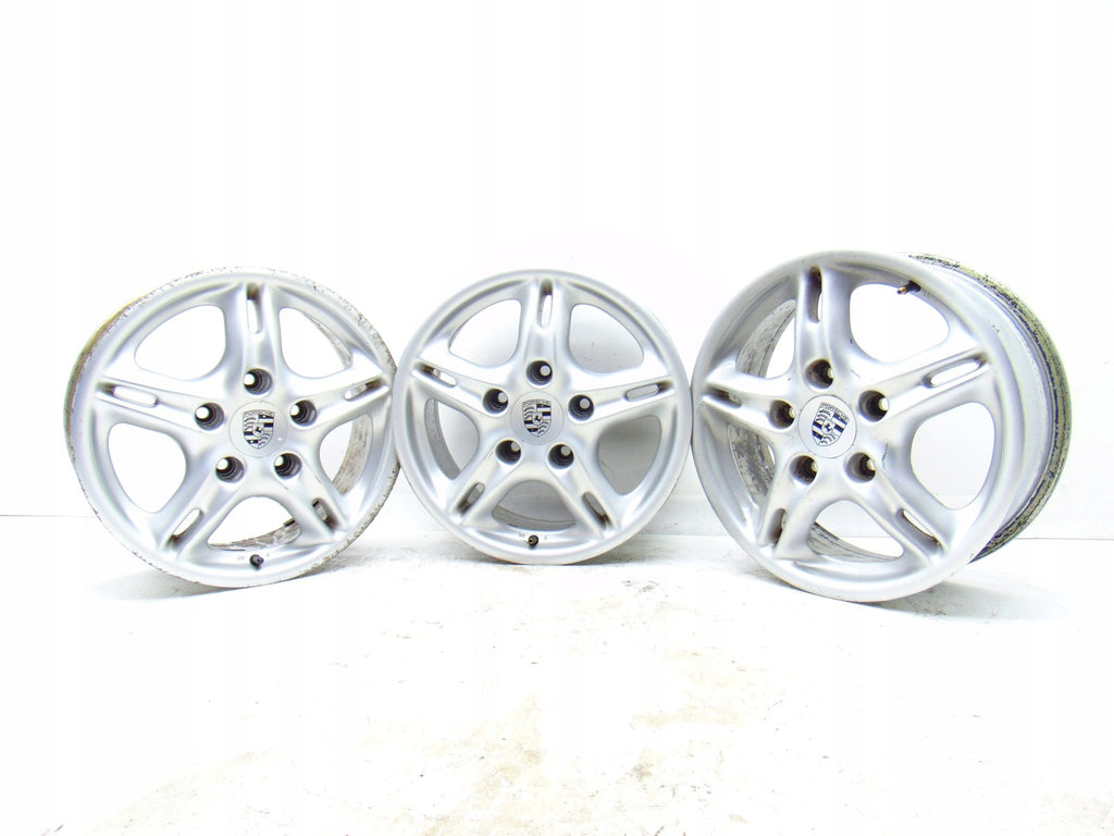 1x Alufelge 16 Zoll 7.0" 5x130 40ET Glanz Silber 99636211400 Porsche Boxster