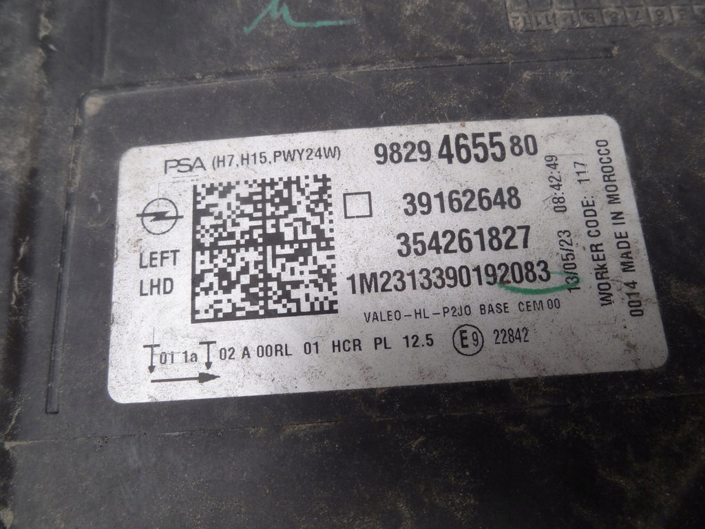 Frontscheinwerfer Opel Corsa F 9829465580 Links Scheinwerfer Headlight SCH8644005159nf