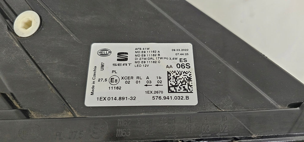 Frontscheinwerfer Seat Ateca 576941032B Full LED Rechts Scheinwerfer Headlight