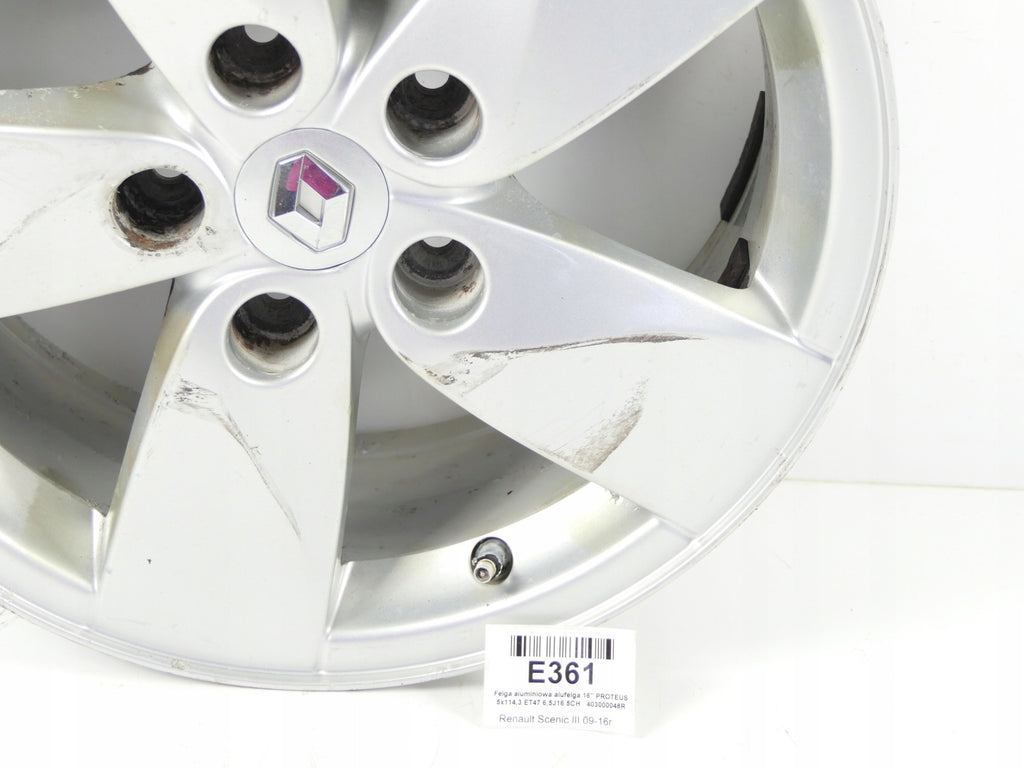 1x Alufelge 16 Zoll 6.5" 5x114.3 47ET 403000048R Renault Megane III Scenic FEL3567403200an