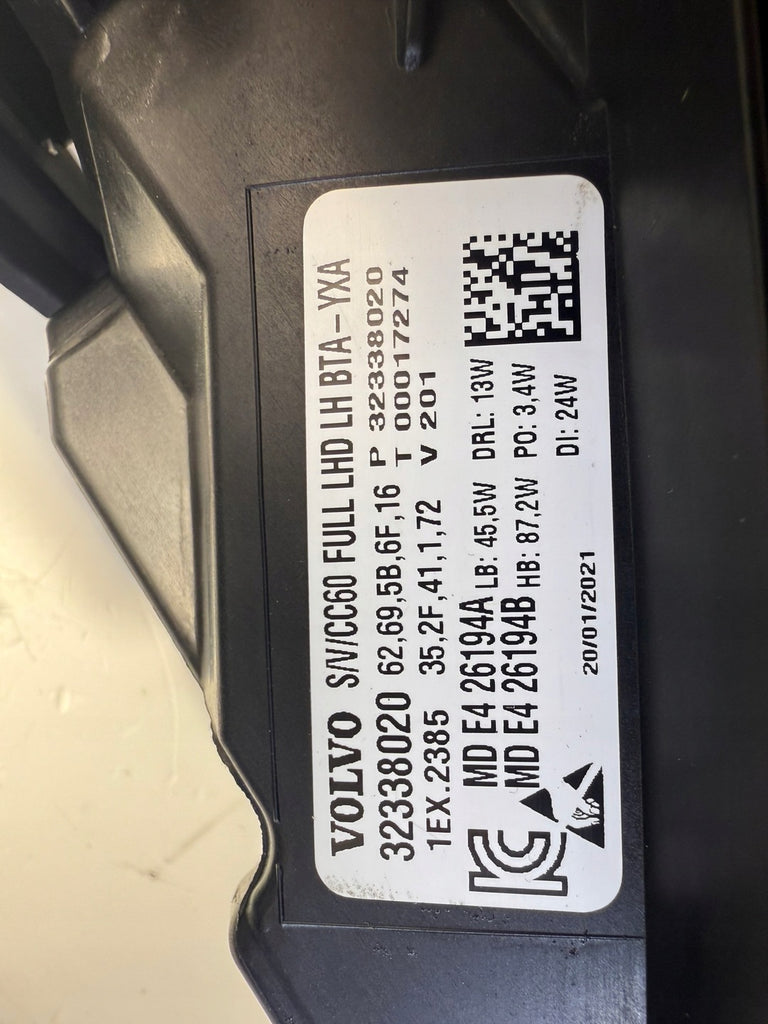 Frontscheinwerfer Volvo S60 V60 32338020 Full LED Ein Satz Headlight SCH8936416430bc