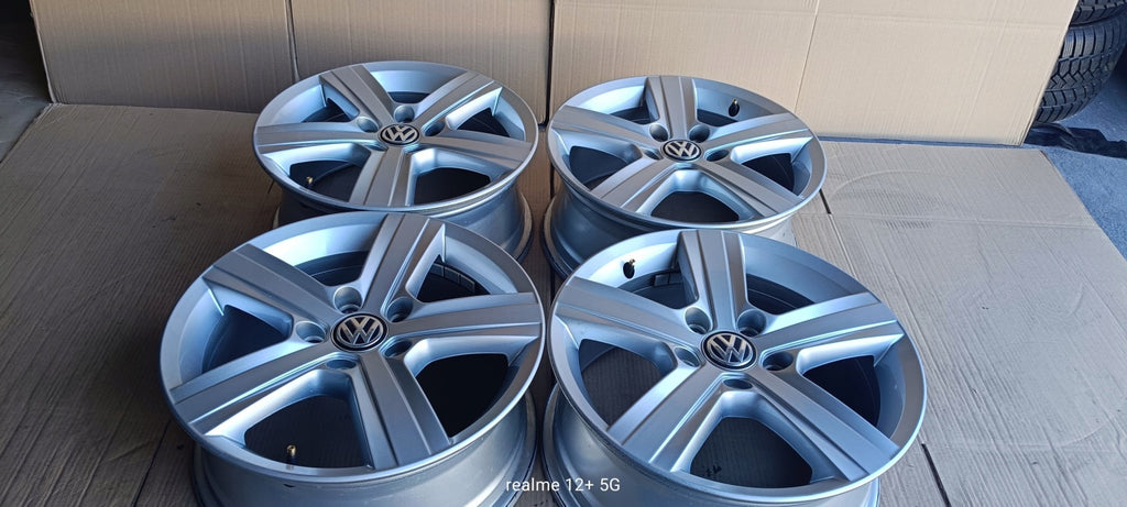 4x Alufelge 16 Zoll 6.5" 5x112 46ET Silber 5G0601025BN VW I Rim Wheel FEL5733848499wz