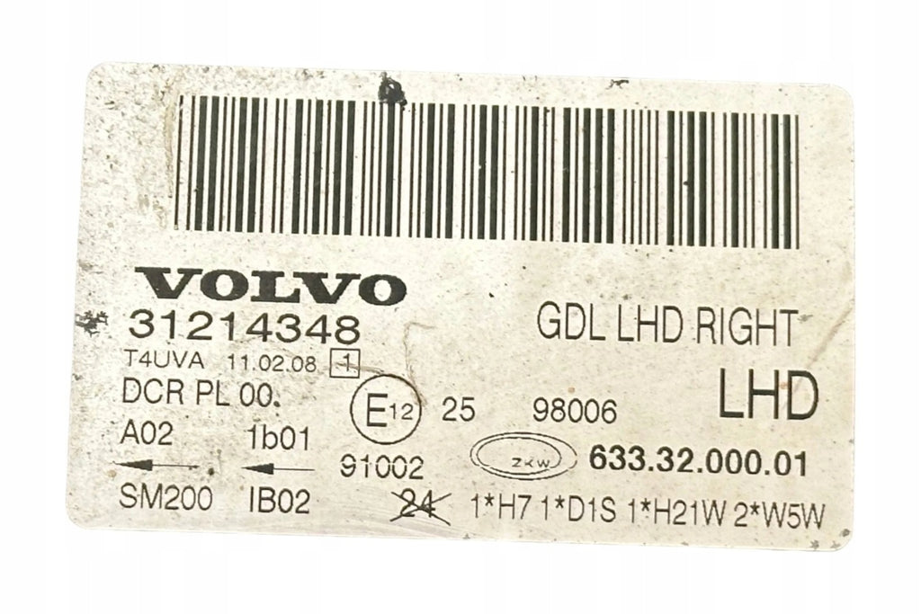 Frontscheinwerfer Volvo V70 31214348 6333200001 Rechts Scheinwerfer Headlight SCH7195543502oh
