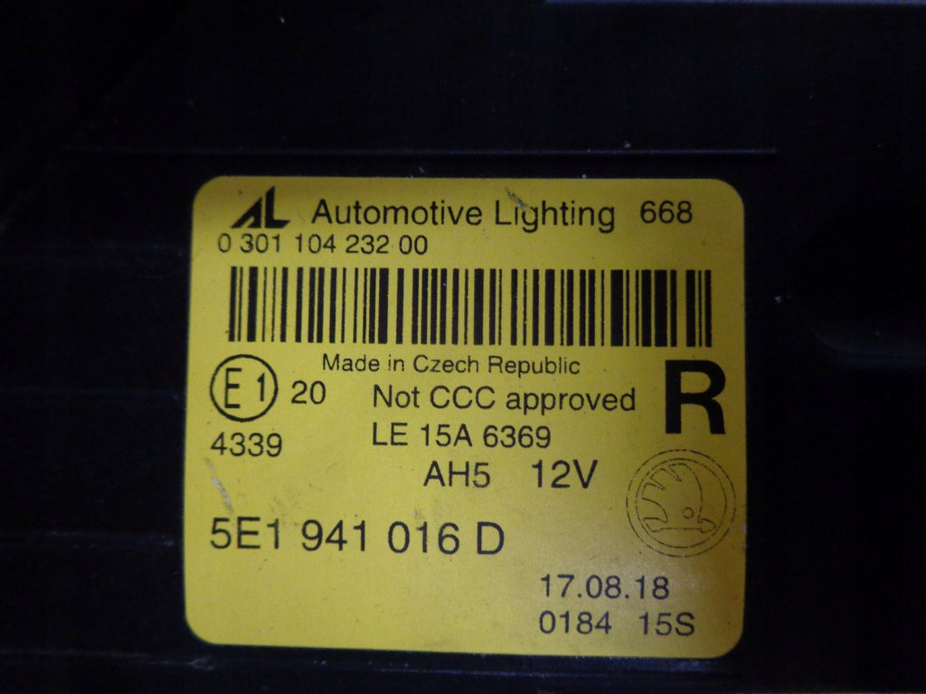 Frontscheinwerfer Skoda Octavia 5E1941016D LED Rechts Scheinwerfer Headlight SCH6584665078uc