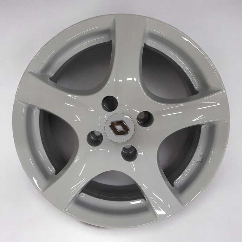 1x Alufelge 15 Zoll 6.0" 4x100 36ET Glanz Weiß 42R5604534 Renault Twingo