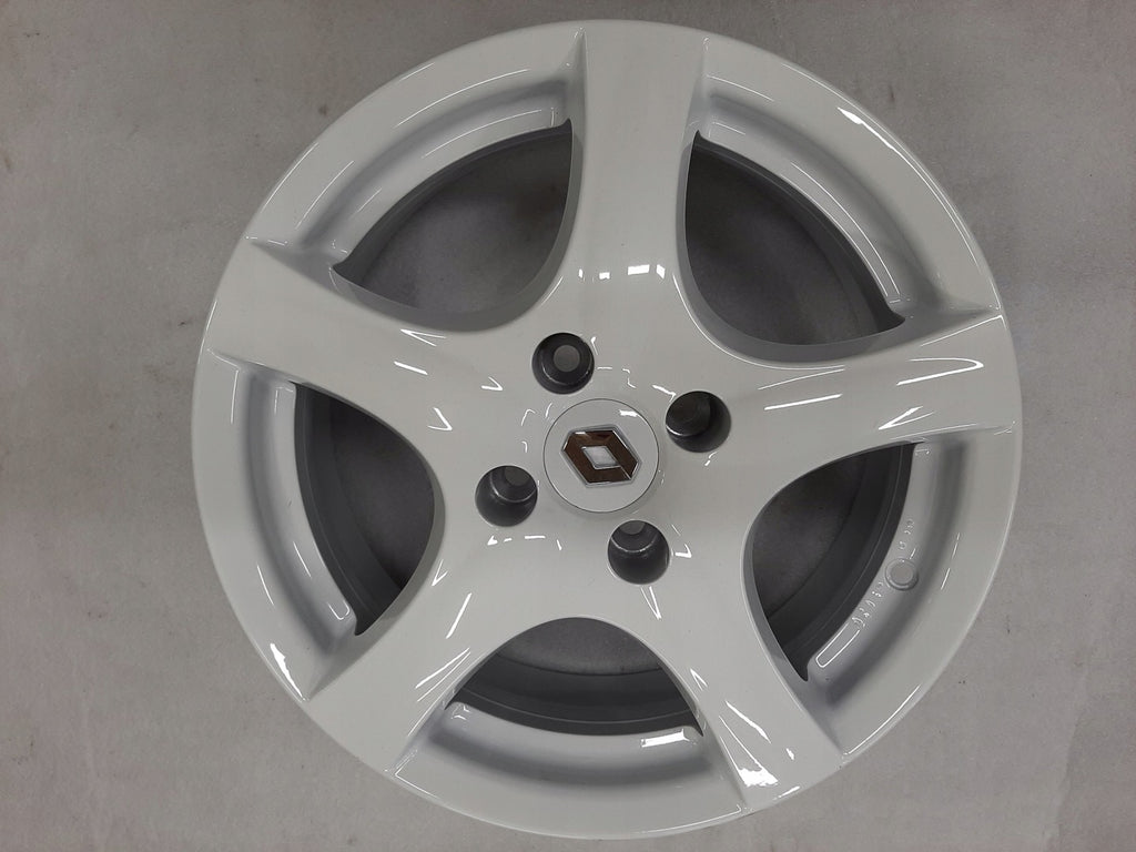 1x Alufelge 15 Zoll 6.0" 4x100 36ET Glanz Weiß 42R5604534 Renault Twingo